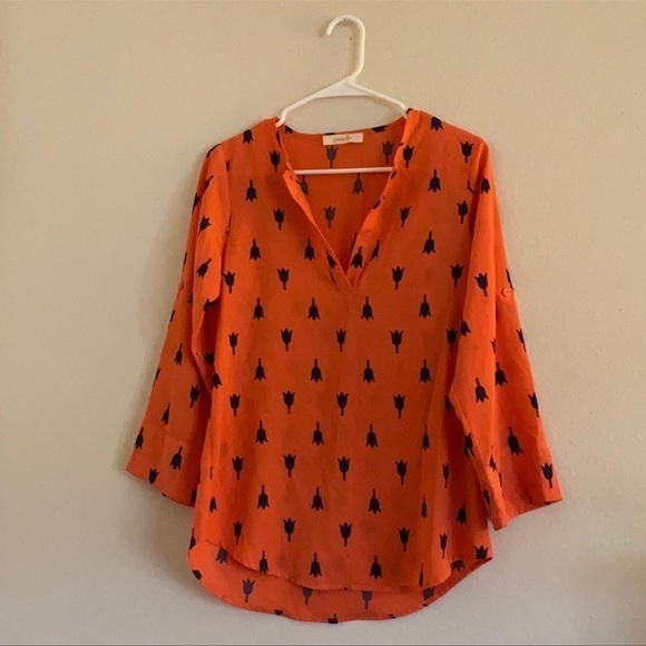 Pomelo Stitch Fix Orange Tulip Blouse Size: XS - Picture 1 of 5
